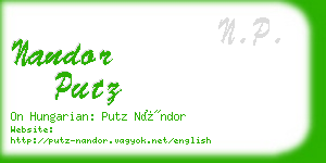 nandor putz business card